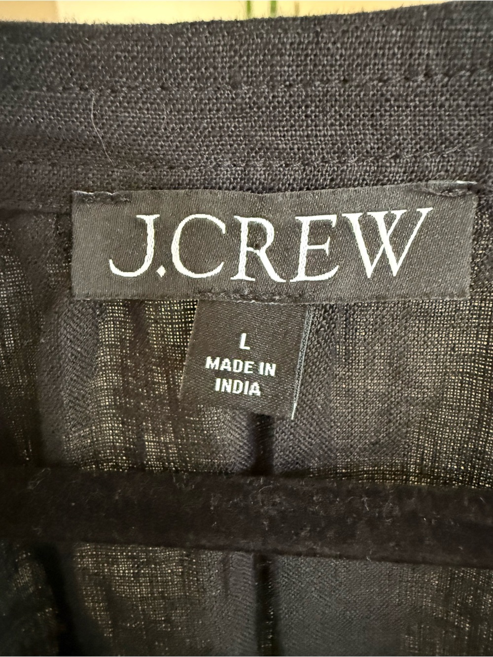 J. Crew Black 100% Linen Long Sleeve Maxi Dress with Waist Tie - Picture 2 of 8